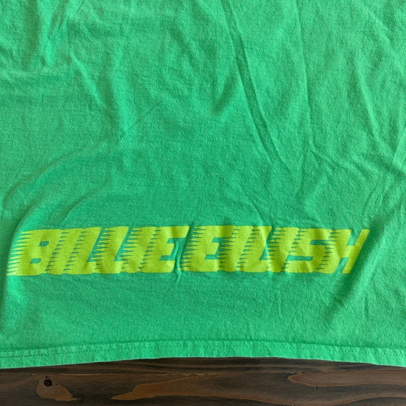 Billie Eilish Neon Green Long Sleeve Blosh Graphic Tee L Concert Merch Street - Picture 4 of 6